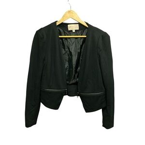 Philosophy Black Open Front Cropped Jacket Size M